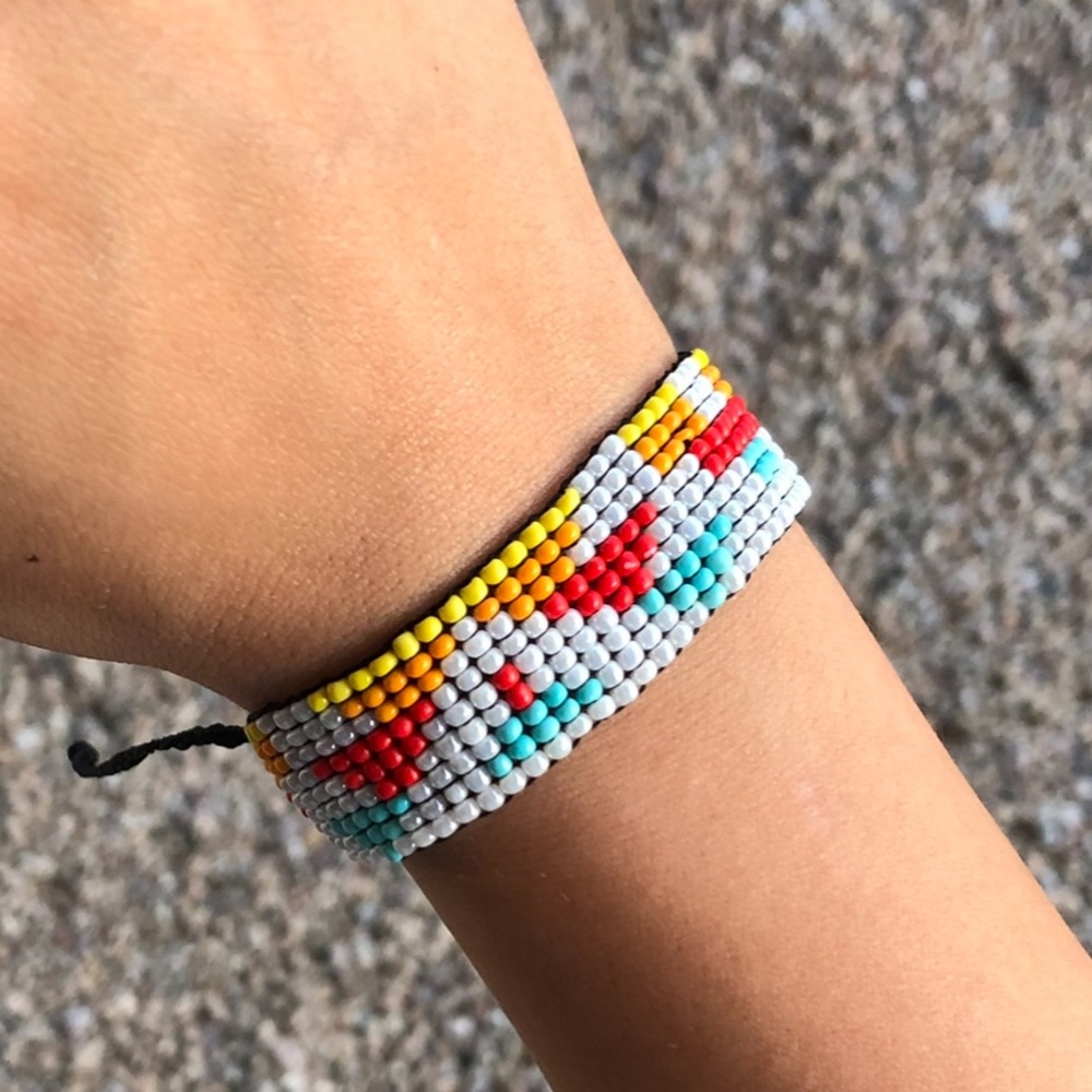 Colorful Aztec Beaded Bracelet - Picture 2 of 3